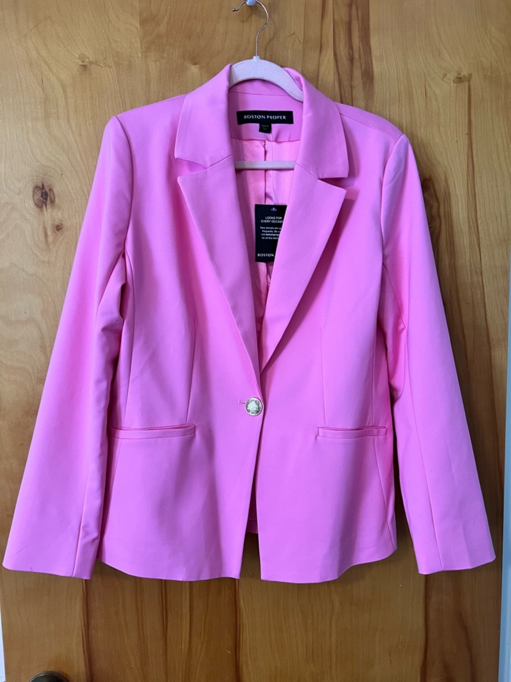 Boston Proper Pink Single-Button Blazer